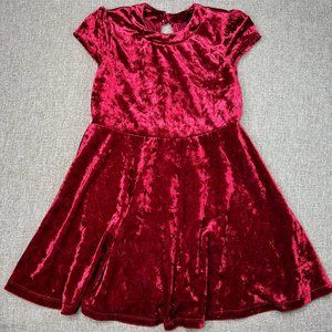 Lilt FIt & Flare Dress Toddler Baby Girl's 5T Red Velvet Cap Sleeve Lined Party